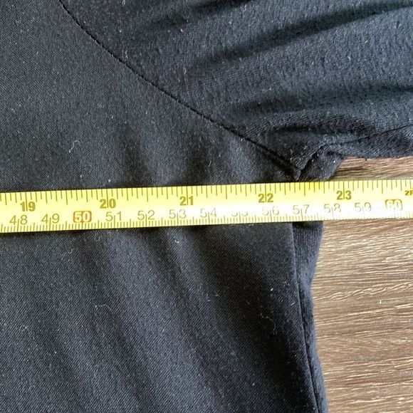 Women’s Large Pleione Split Neck Long Sleeve Black Blouse - Picture 7 of 9